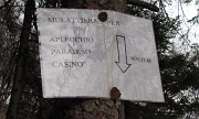 45 Dal cortiletto delle grotte un  cartello artigianale mi indirizza verso Aplecchio...